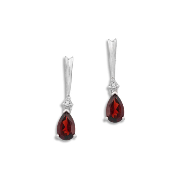 Garnet & Diamond Stud Earrings