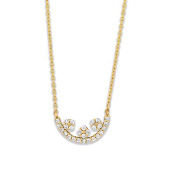 Cubic Zirconia Half Moon Necklace