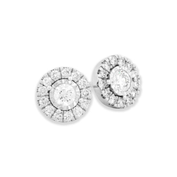 Diamond Halo Stud Earrings