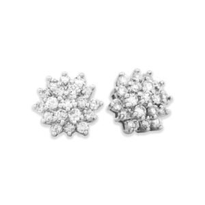 Cluster Diamond Stud Earrings