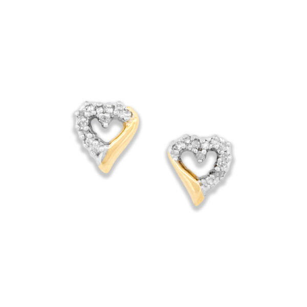 Diamond Heart-Shaped Studs