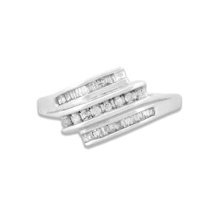 Bypass Diamond Band in White Gold