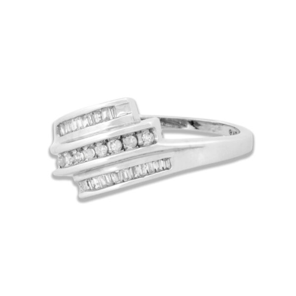 Bypass Diamond Band in White Gold