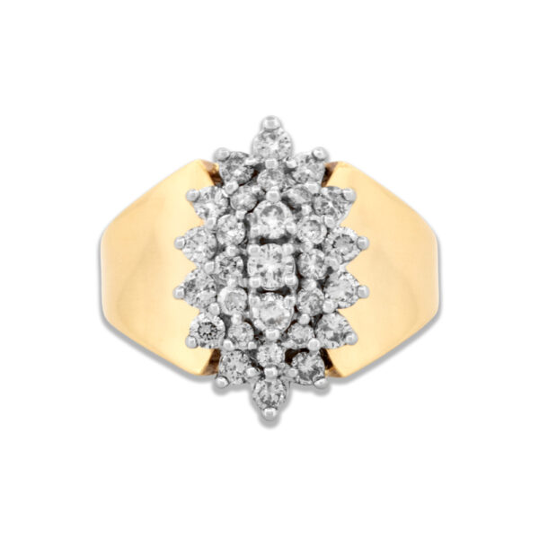 Vintage 14k Gold Diamond Cluster Ring