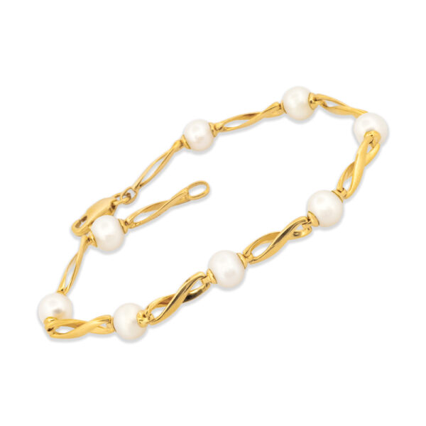 Gold & Pearl Infinity Bracelet