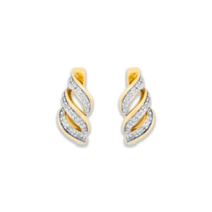 Gold & Diamond Twisted Studs