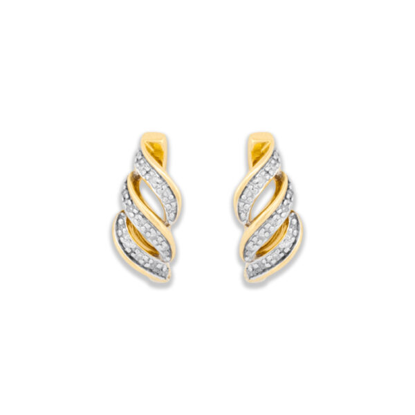 Gold & Diamond Twisted Studs