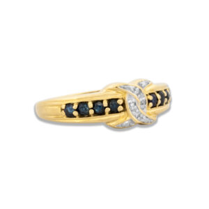 10k Gold Sapphire & Diamond Ring