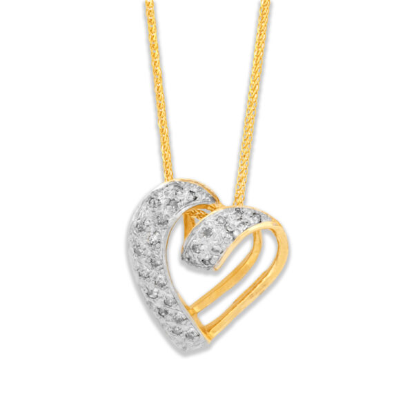 Floating Diamond Heart Necklace