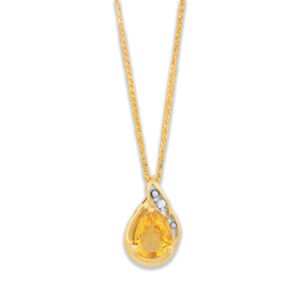 Citrine & Diamond Necklace