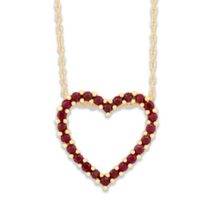 Ruby Heart Necklace in 14k Gold