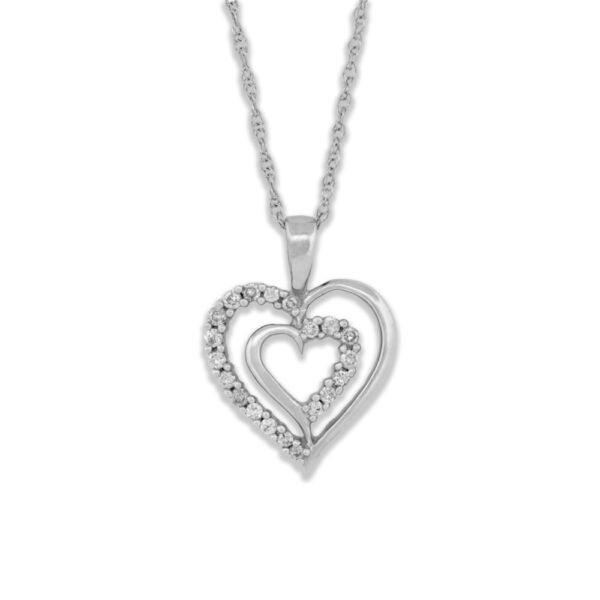 Double Heart Diamond Necklace