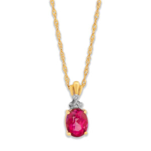 Pink Topaz & Diamond Necklace