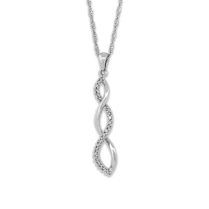 Twisted Diamond Necklace in White Gold