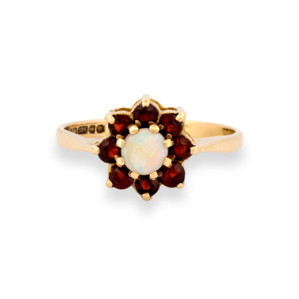 Opal & Garnet Cluster Ring