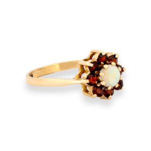 Opal & Garnet Cluster Ring