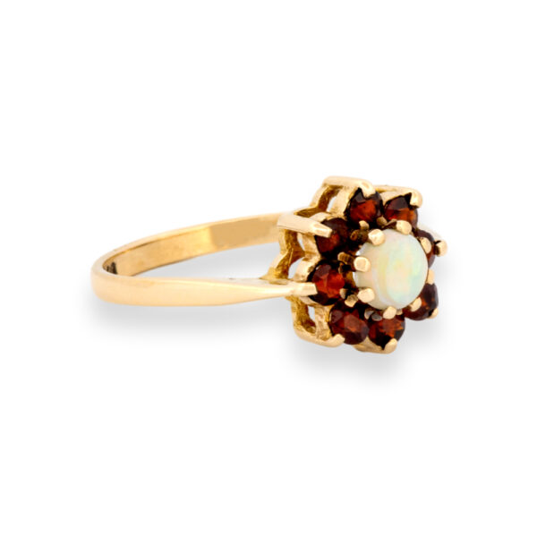 Opal & Garnet Cluster Ring