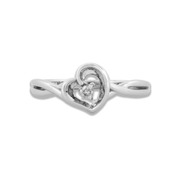 White Gold Diamond Heart Ring