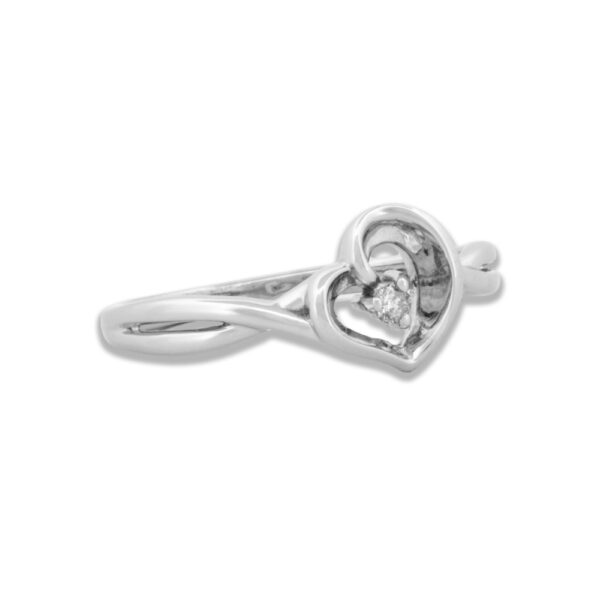 White Gold Diamond Heart Ring