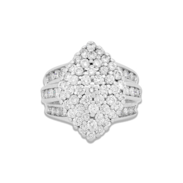 3ctw Diamond Cluster Ring