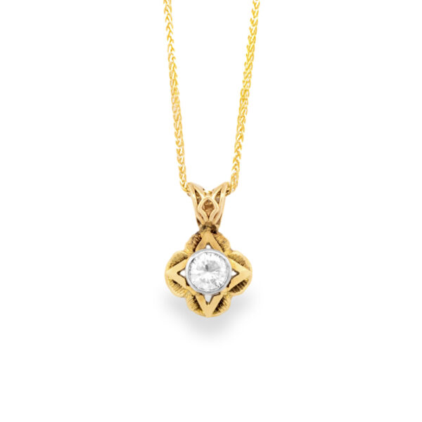 Bezel-Set Diamond Solitaire Necklace