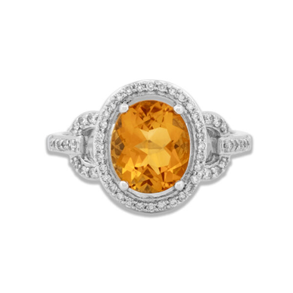 Citrine & Diamond Ring in 18k Gold