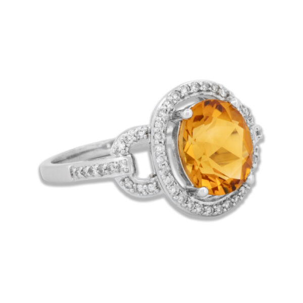 Citrine & Diamond Ring in 18k Gold