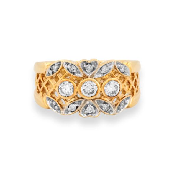 Gold & Diamond Lattice Ring