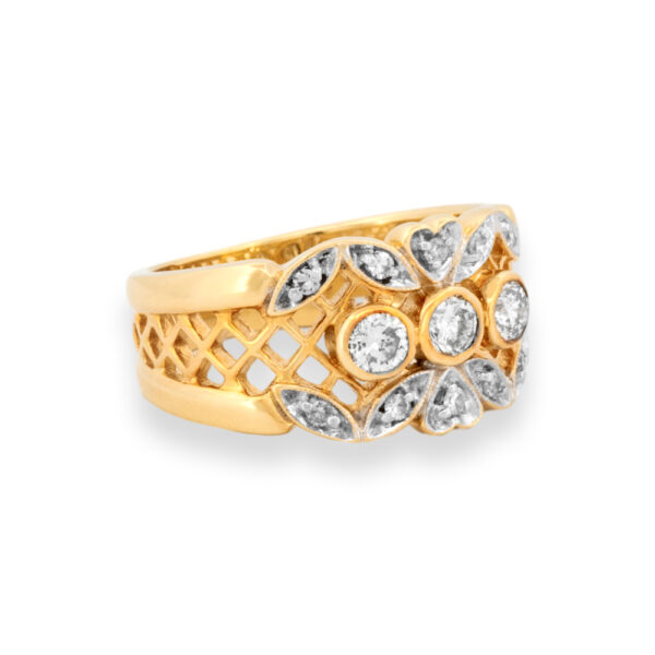 Gold & Diamond Lattice Ring