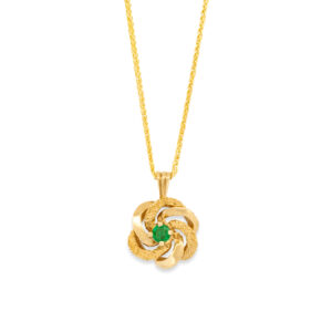 Ornate Gold Emerald Necklace