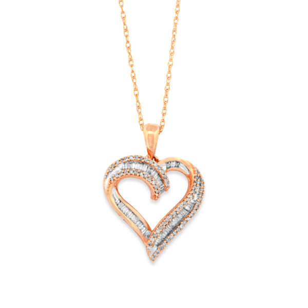 Rose Gold Diamond Heart Necklace