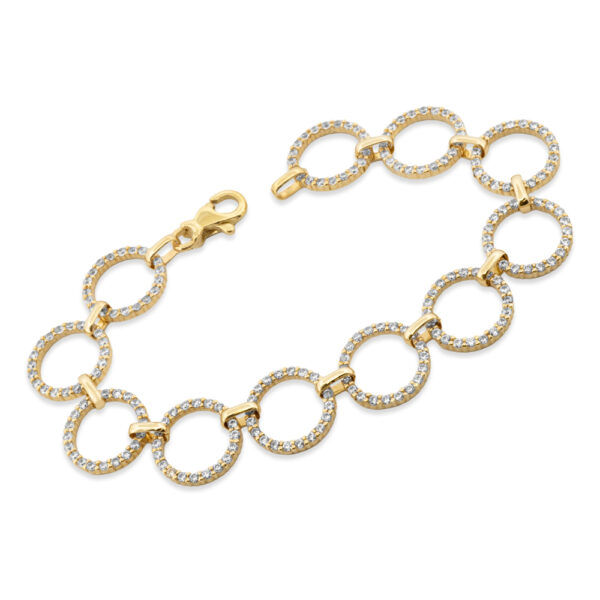 Gold Cubic Zirconia Circle Bracelet