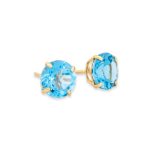 14k Gemstone Stud Earrings