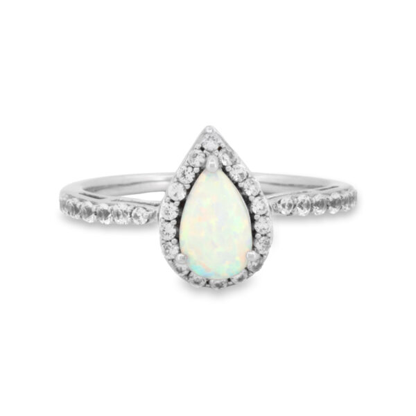 Opal & White Sapphire Ring