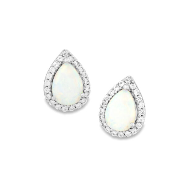 Opal & White Sapphire Earrings