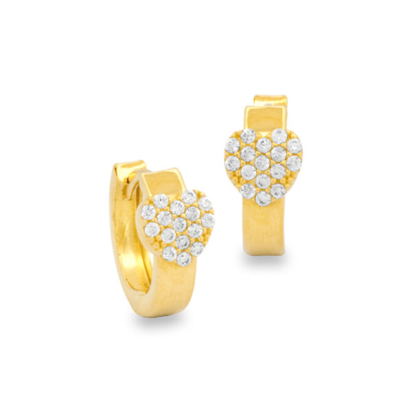 CZ Heart Huggie Earrings