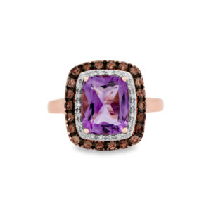 Amethyst, Quartz & Diamond Ring