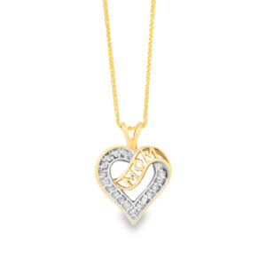 Diamond Mom Heart Necklace