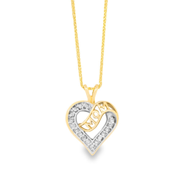 Diamond Mom Heart Necklace