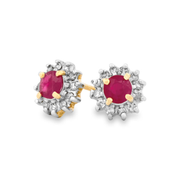 Ruby & Diamond Stud Earrings