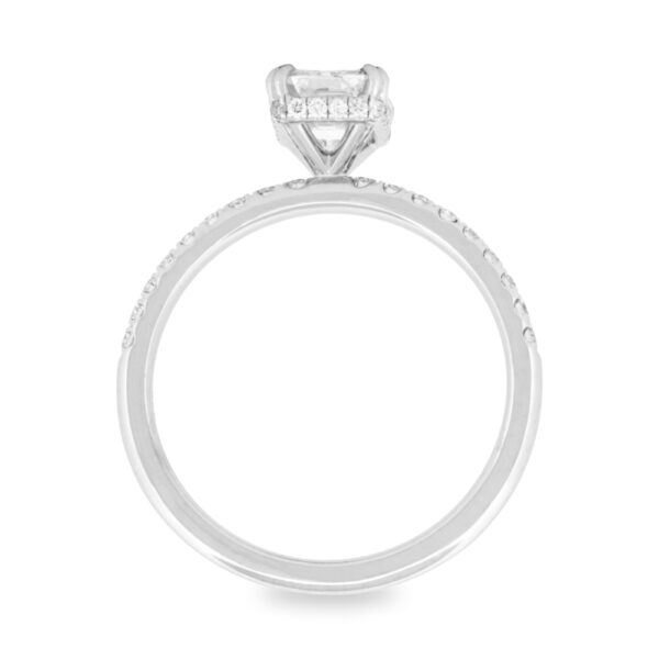 Radiant Cut Hidden Halo Engagement Ring