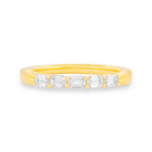 Horizontal Emerald Cut Diamond Band