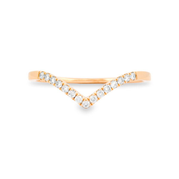 14k Gold Chevron Diamond Band