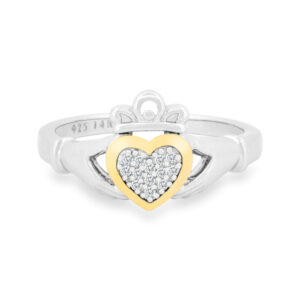 Sterling & Diamond Claddagh Ring