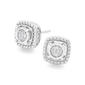 Diamond Cluster Stud Earrings