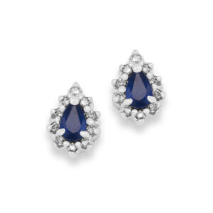 Sapphire & Diamond Stud Earrings
