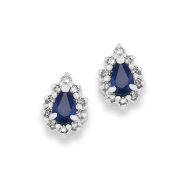 Sapphire & Diamond Stud Earrings