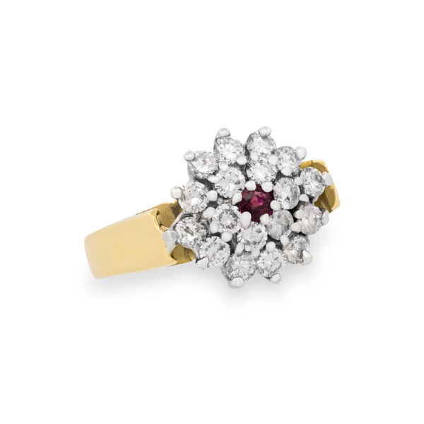 Ruby & Diamond Cluster Ring