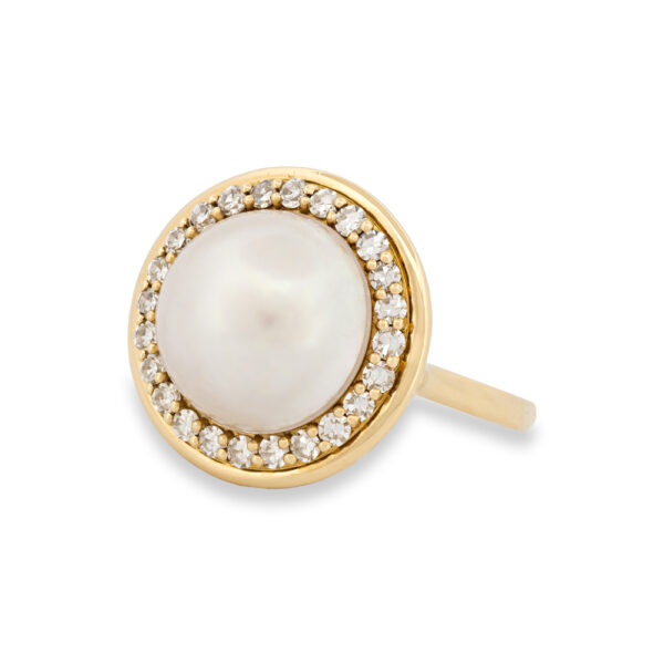 Mabe Pearl & Diamond Ring