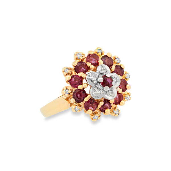 Ruby & Diamond Cluster Ring